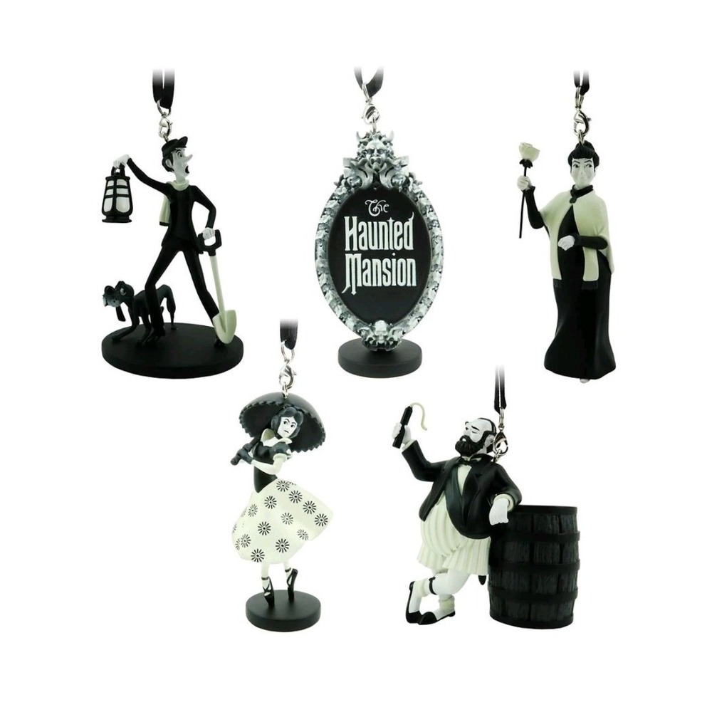 Disney Parks Haunted Mansion Glow in the Dark Stretching Room Ornament Set 5pc
